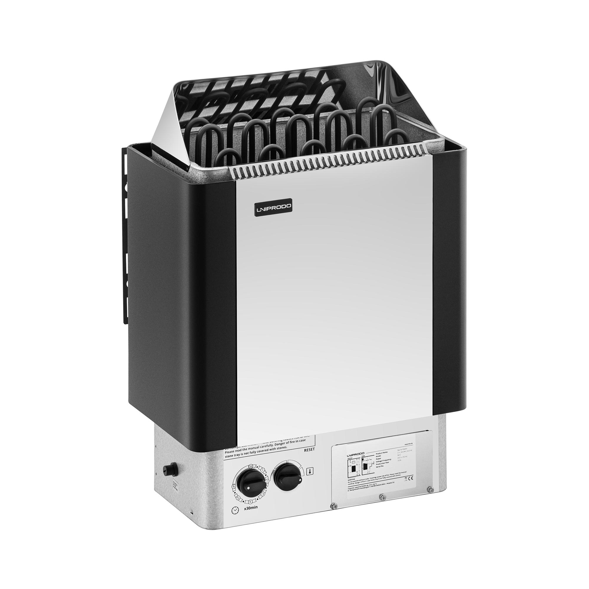 Saunakachel - 9 kW - 30 tot 110 ° C - incl. bedieningspaneel