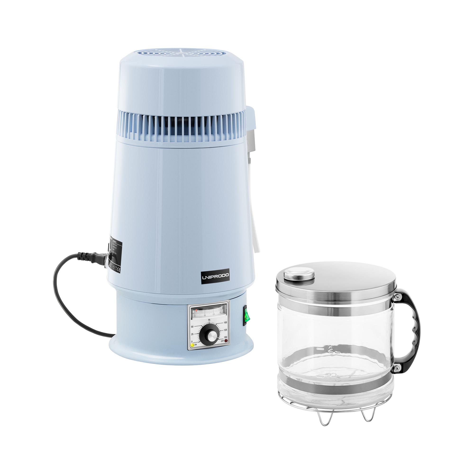 Destilleerapparaat - water - 4L - instelbare temperatuur - glazen kan