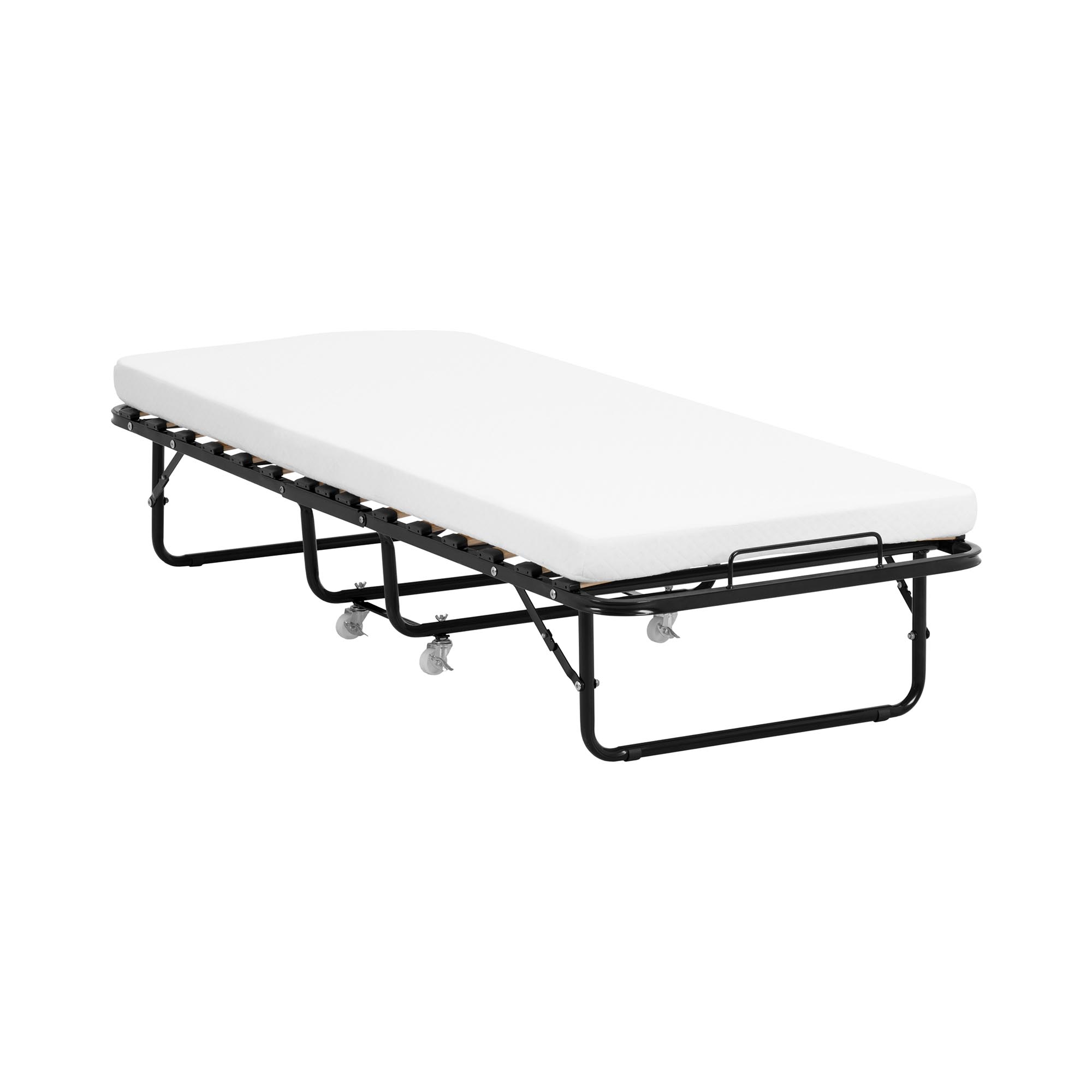 Uniprodo Klappbares Gästebett mit Matratze - 80 x 190 cm - 150 kg - klappbar - rollbar UNI_BF_06