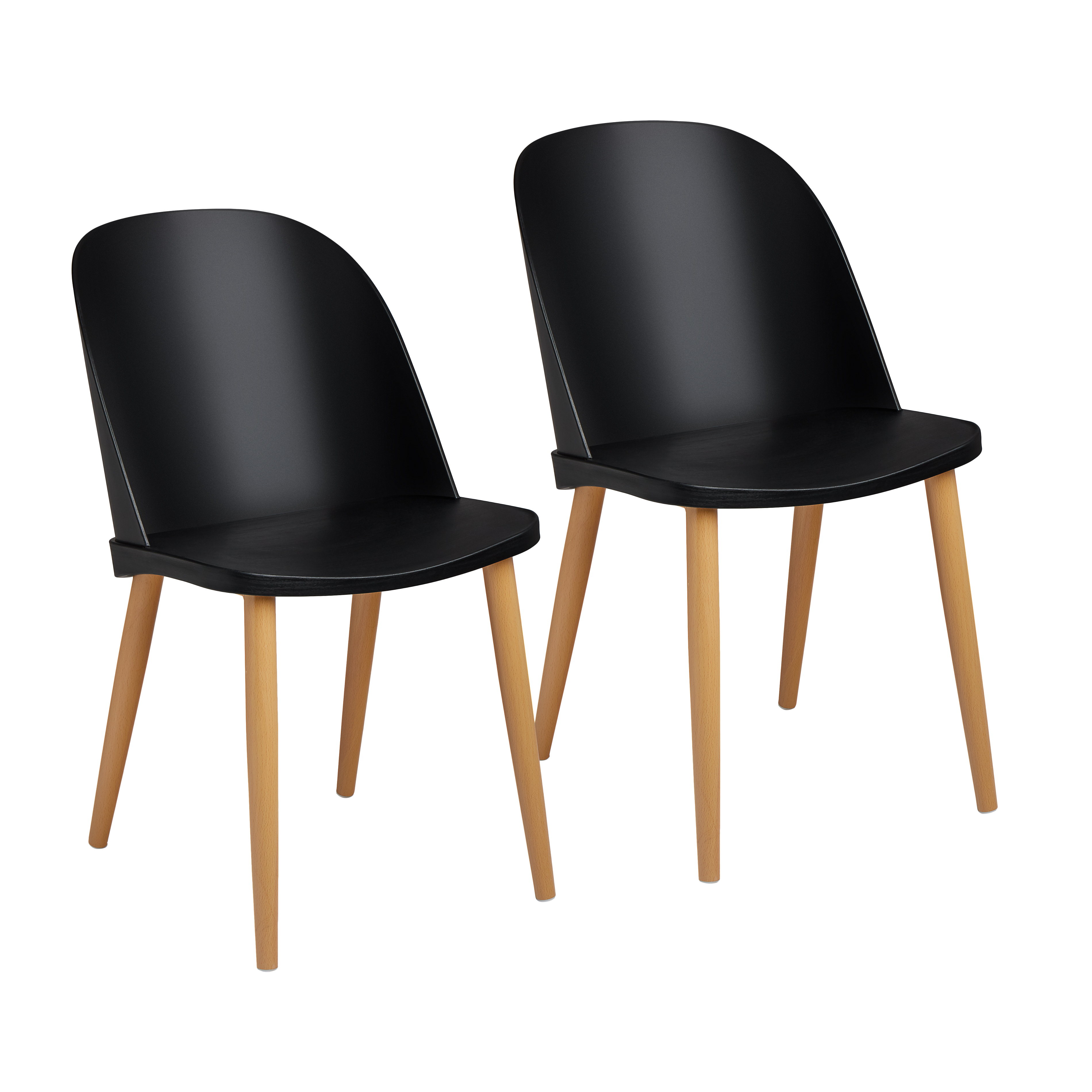 Fromm & Starck Stuhl - 2er Set - bis 150 kg - Sitzfläche 43,5 x 43 cm - schwarz STAR_SEAT_11