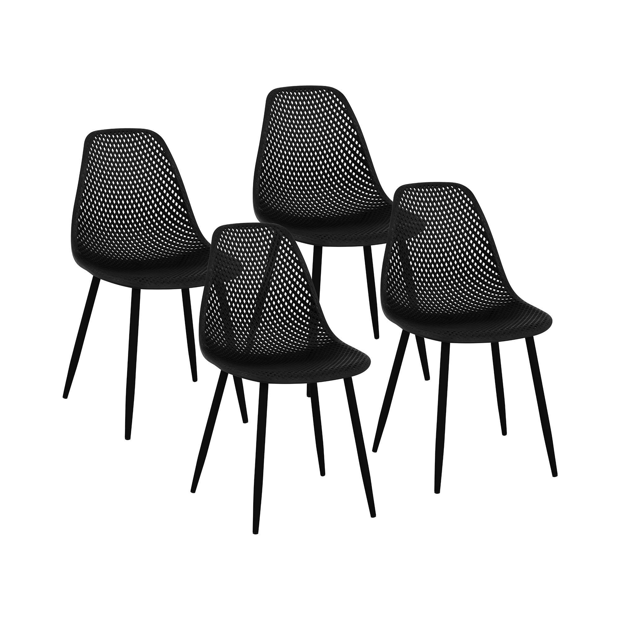 Fromm & Starck Stuhl - 4er Set - bis 150 kg - Sitzfläche 52 x 46,5 cm - schwarz STAR_SEAT_13