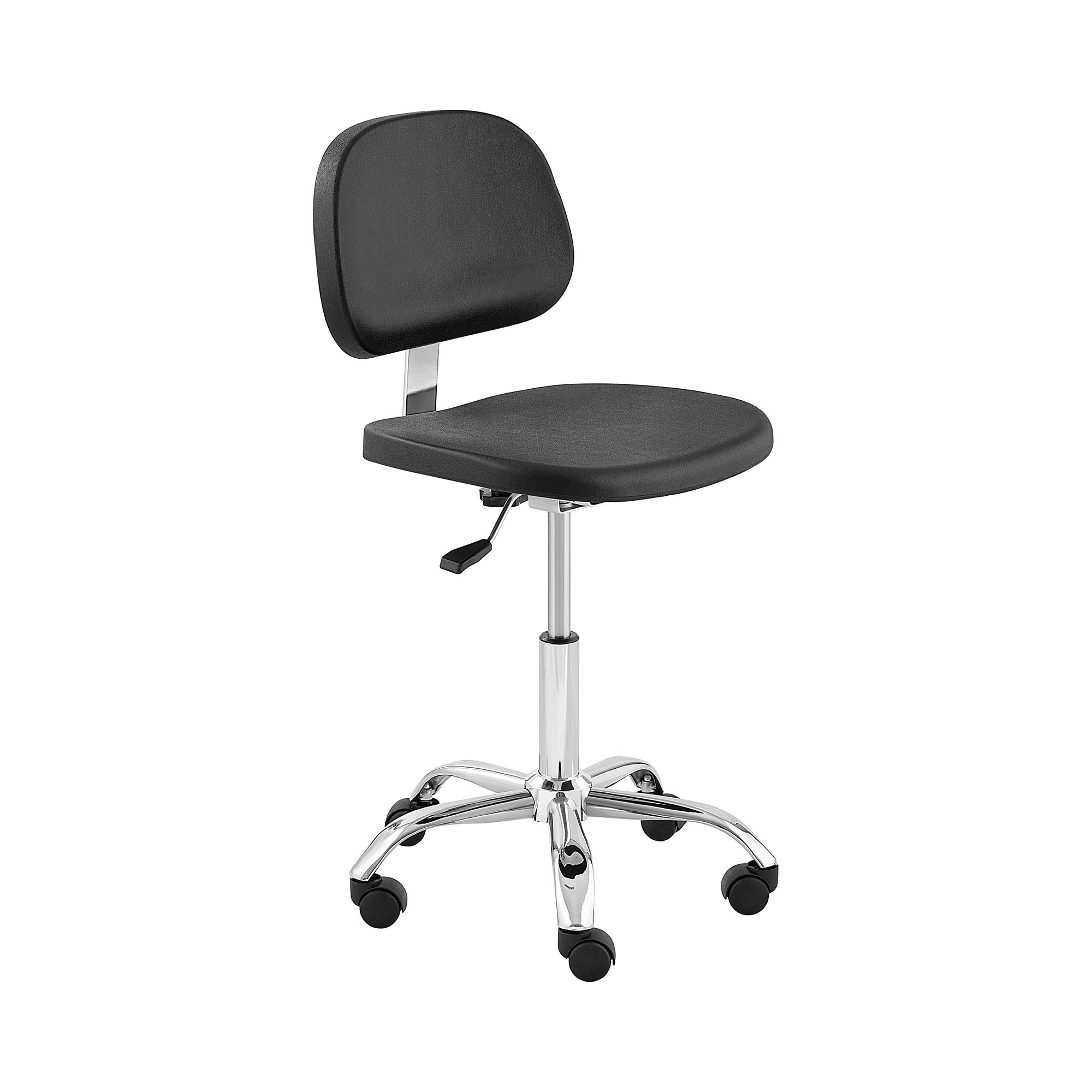 Werkstoel - 120 kg - Zwart, Chroom - in hoogte verstelbaar vanaf 450 - 585 mm