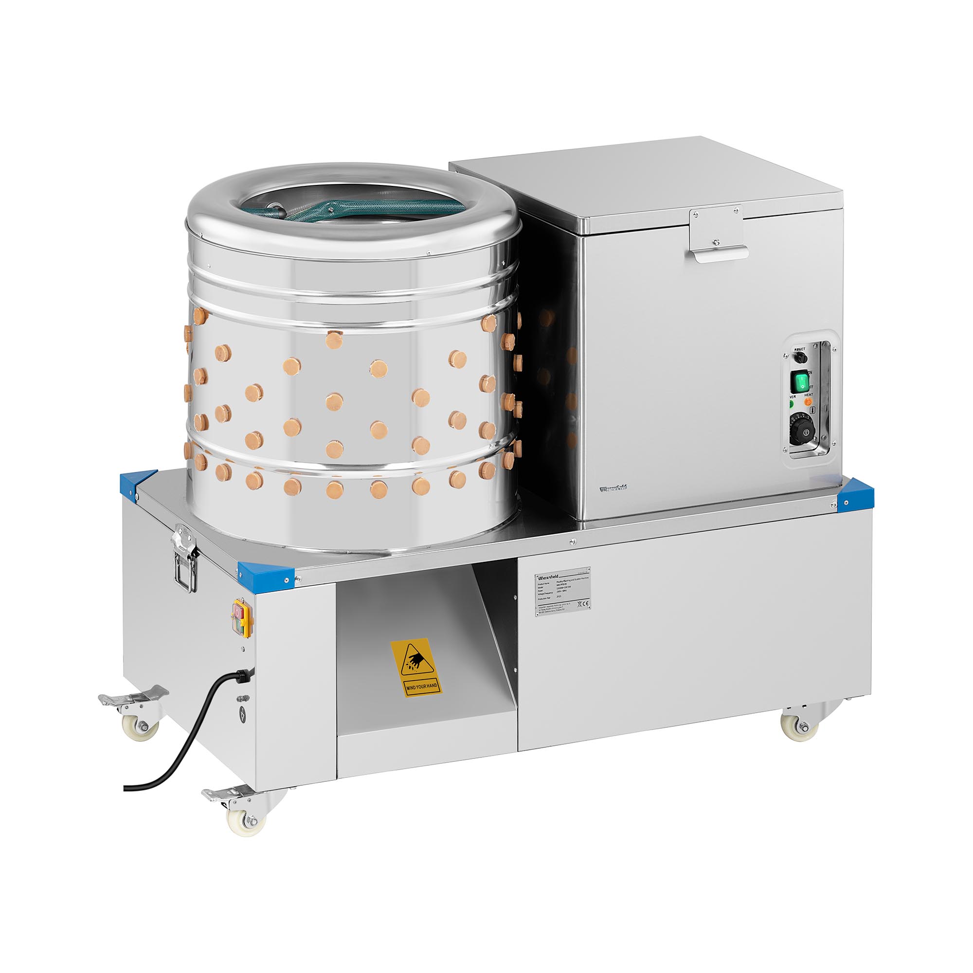 2-in-1 Plukmachine en broeiketel voor pluimvee - trommel 50 cm - 2 - 3 kippen per min