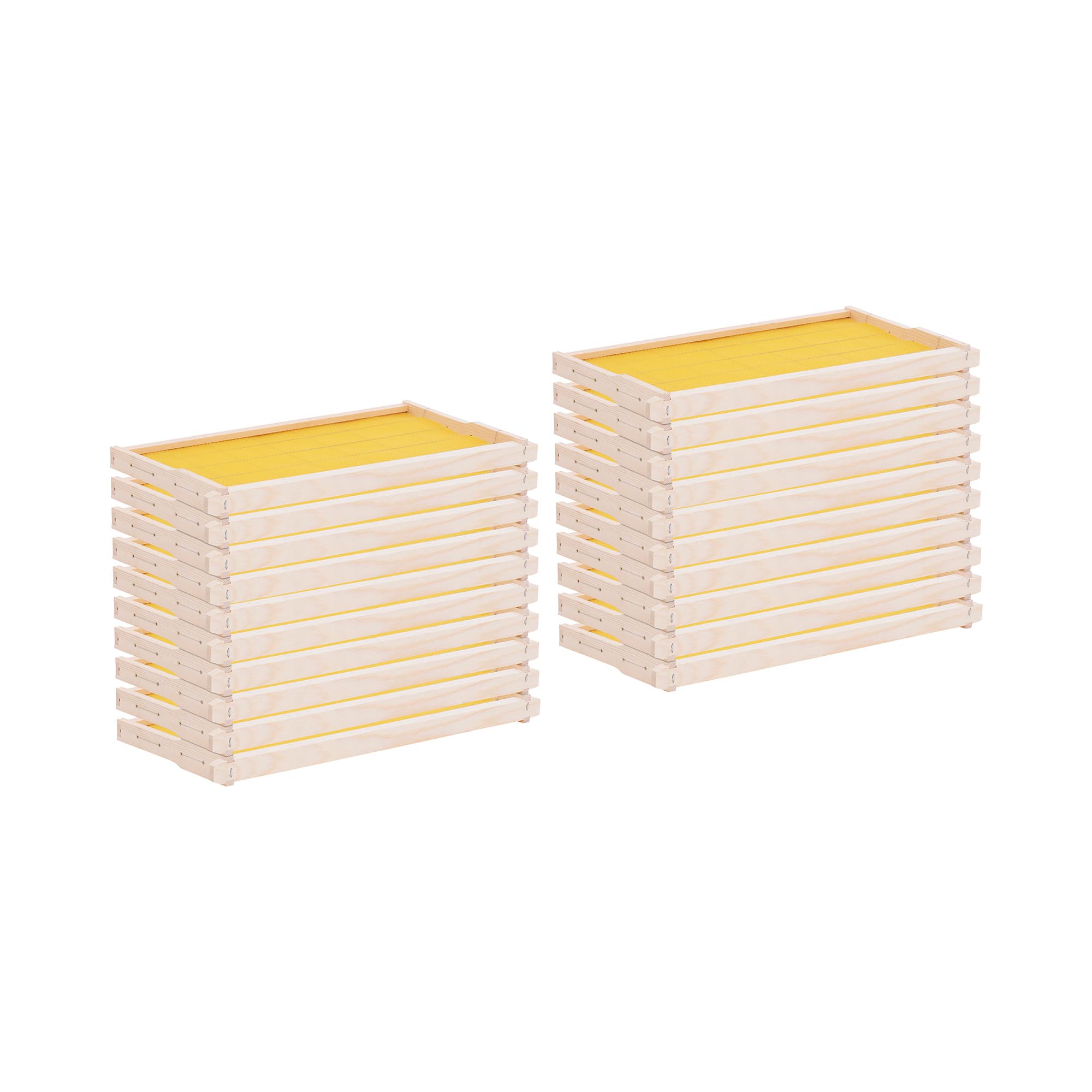Langstroth keret - beolvasztott műléppel - erdeifenyő - magasság 232 mm - 20 db | Wiesenfield