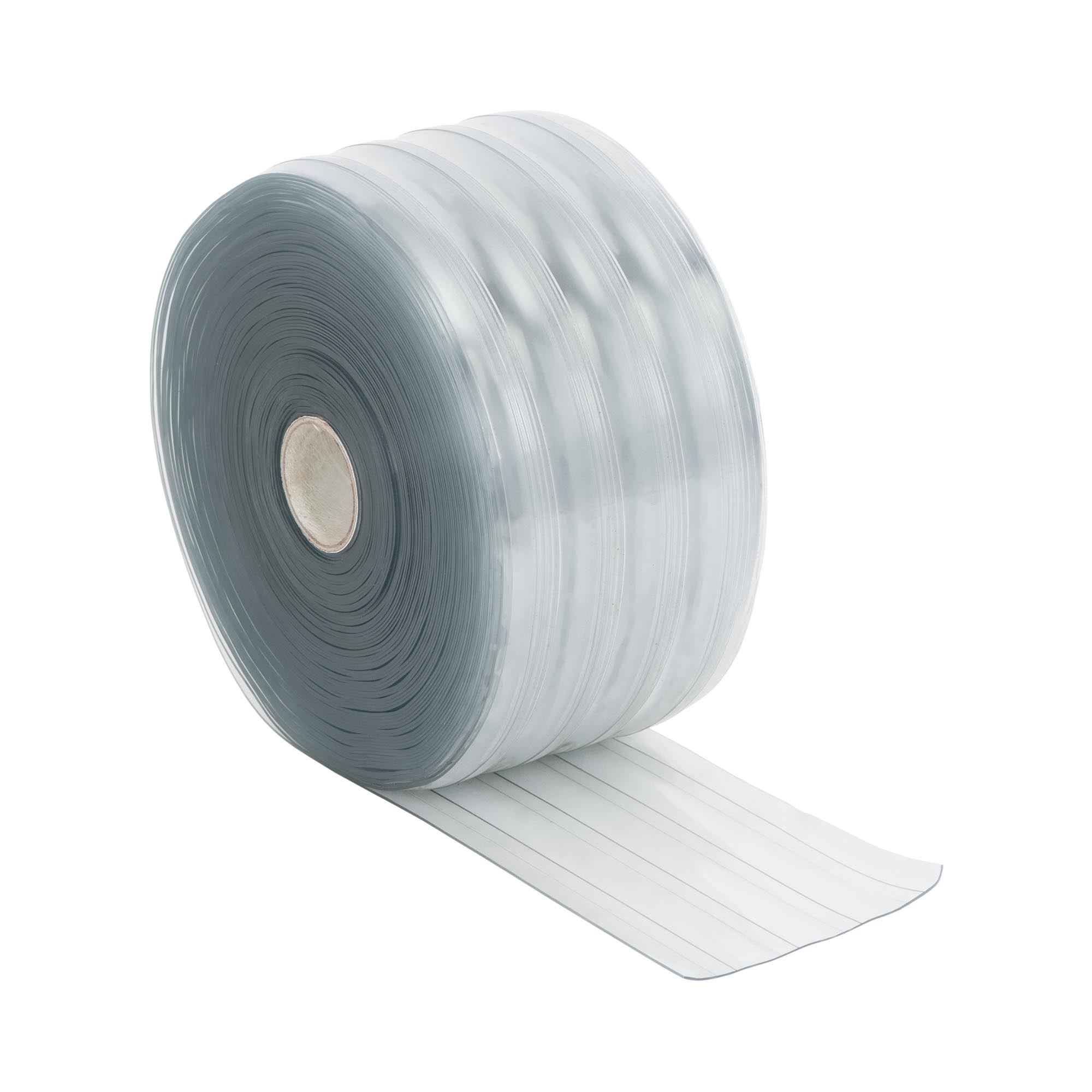PVC szalagfüggöny - 200 x 2 mm / 50 m - hidegálló - kék/átlátszó - bordázott | Wiesenfield