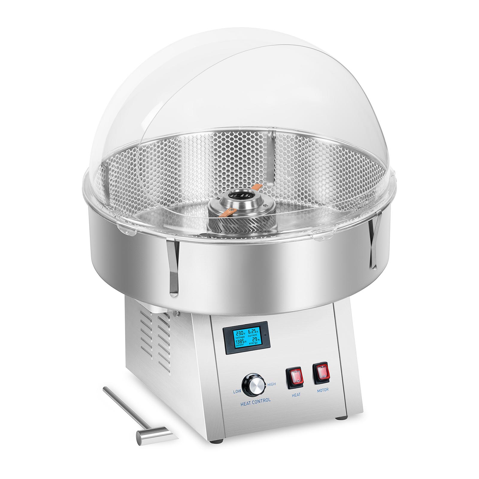 Vattacukor készítő gép készlet burával és hálóval - 62 cm - rozsdamentes acél | Royal Catering