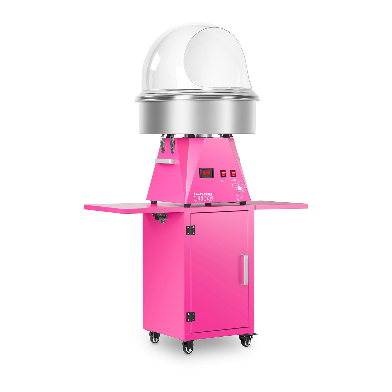 Vattacukor készítő gép készlet kocsival és burával- 52 cm - pink/pink | Royal Catering