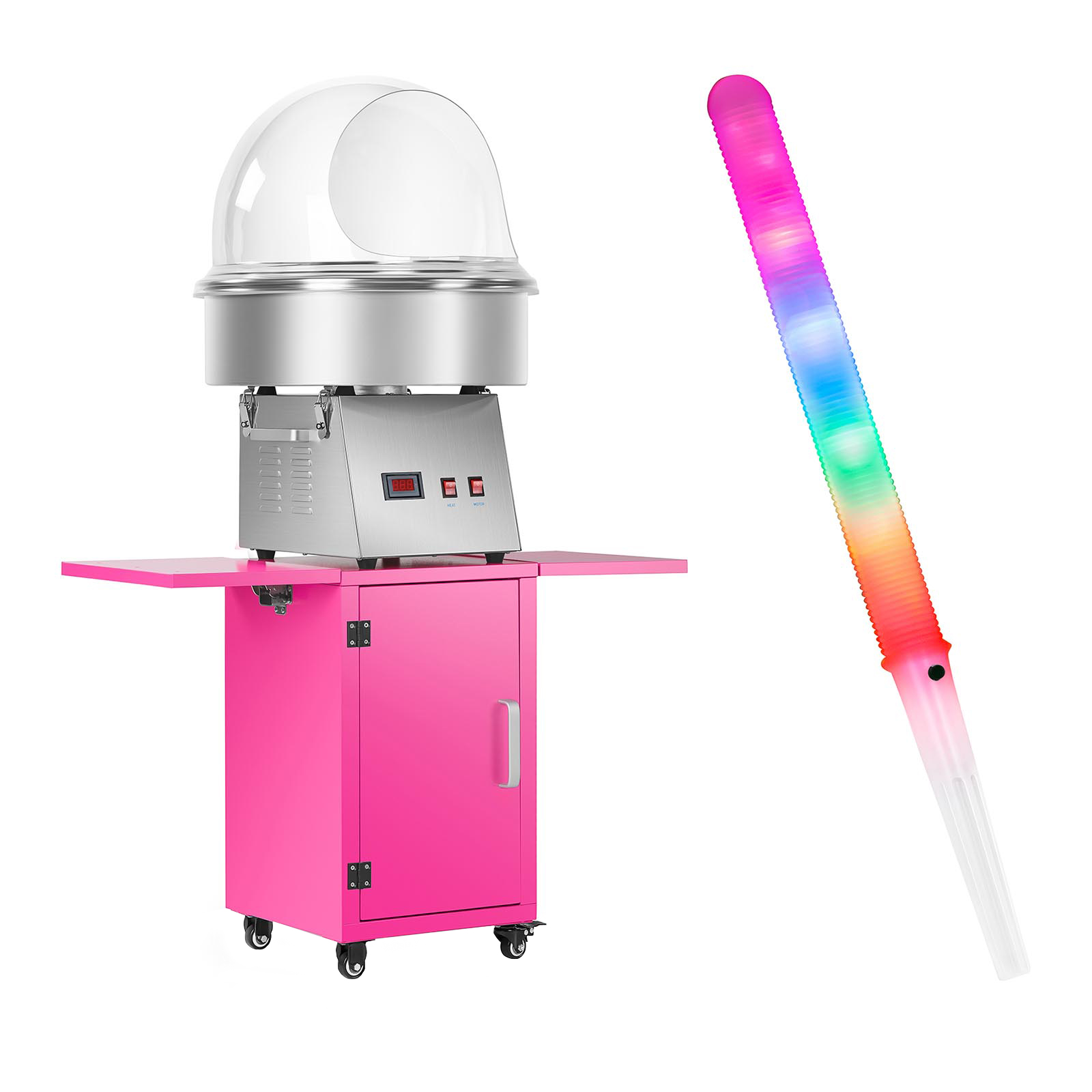 Vattacukor készítő gép készlet pálcikákkal - kocsival - burával - 52 cm - 1030 W | Royal Catering