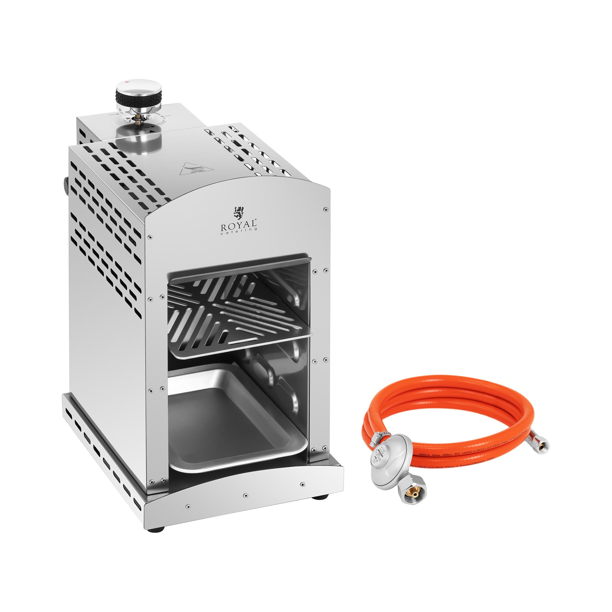 Zestaw Grill gazowy do steków - 800°C - 3500 W + Reduktor gazu - 37 mbar - Ø8 mm
