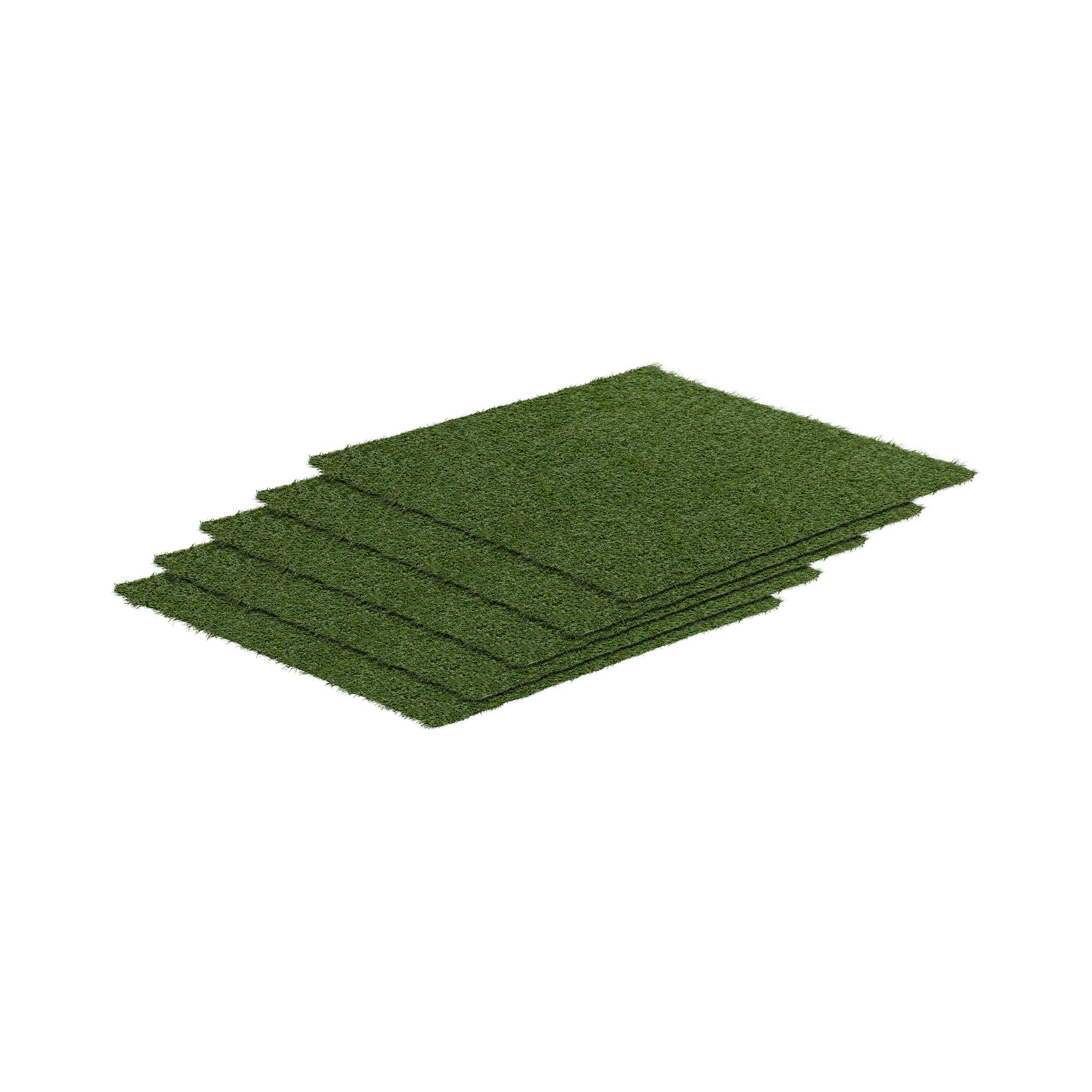 Hillvert Kunstrasen - 5er-Set - 100 x 100 cm - Höhe: 30 mm - Stichrate: 14/10 cm - UV-beständig