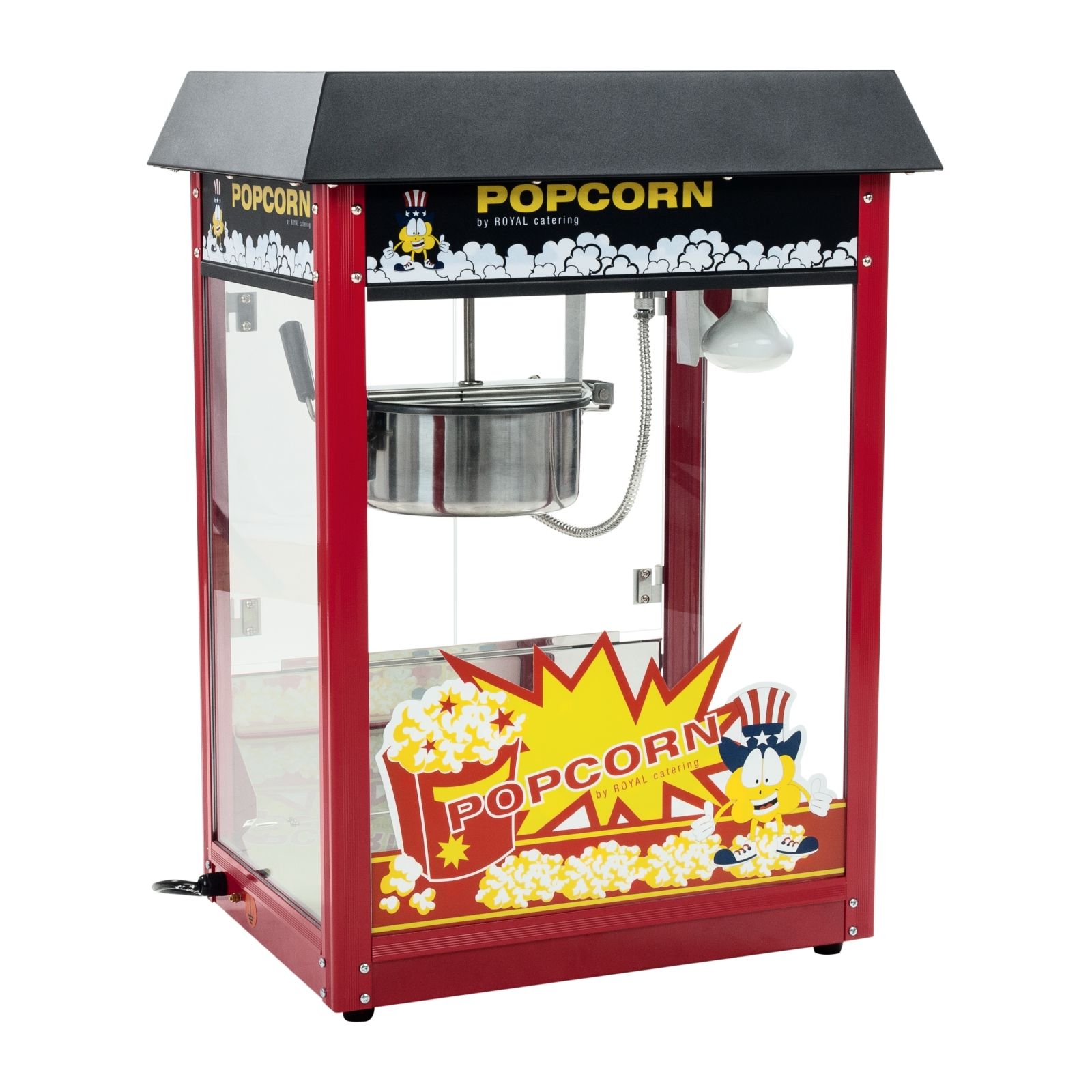 Outlet Maszyna do popcornu - czerwona z czarnym daszkiem - 1500 W - 5 kg/h