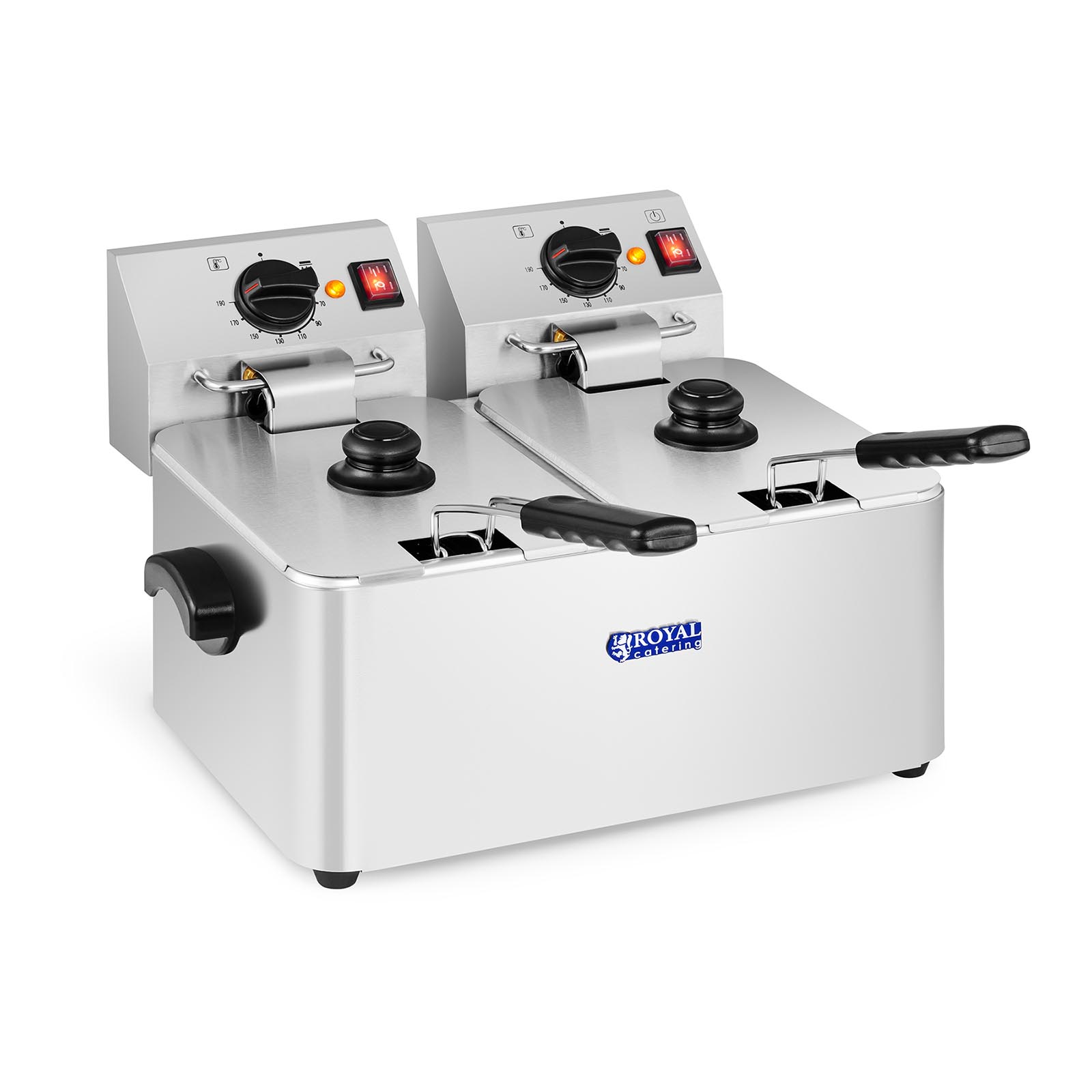 B-Ware Elektro-Doppel-Fritteuse - 2 x 8 l - 5000 W - EGO-Thermostat - Royal Catering