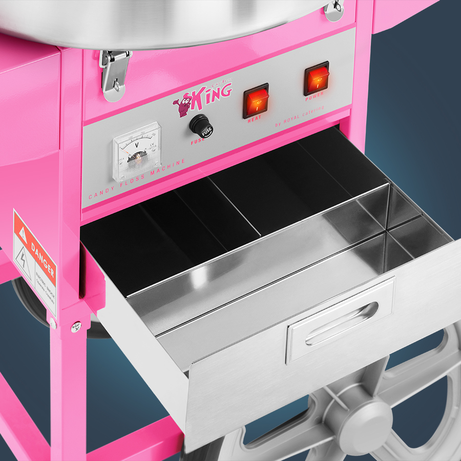 1200 W Candy Floss Maker with Wagon RCZC-1200E cover included Royal Catering 