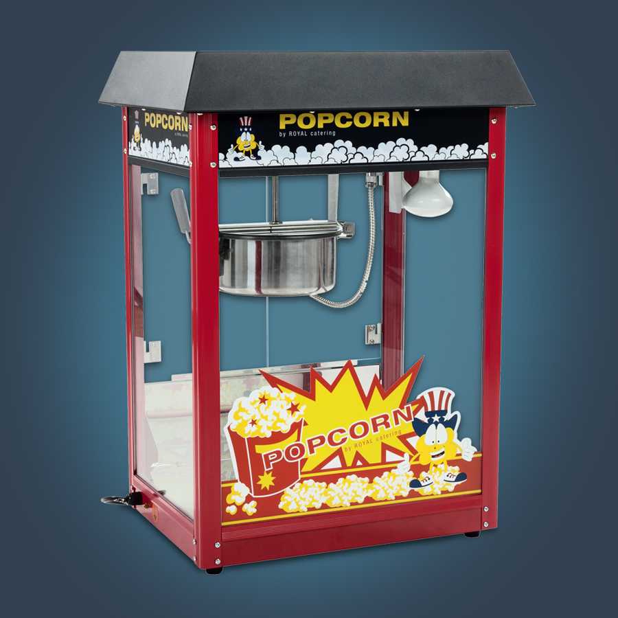 Macchina Per Popcorn Pop-Corn Elettrico Da Banco 8Oz 1 6Kw 230V Animazione  Nero