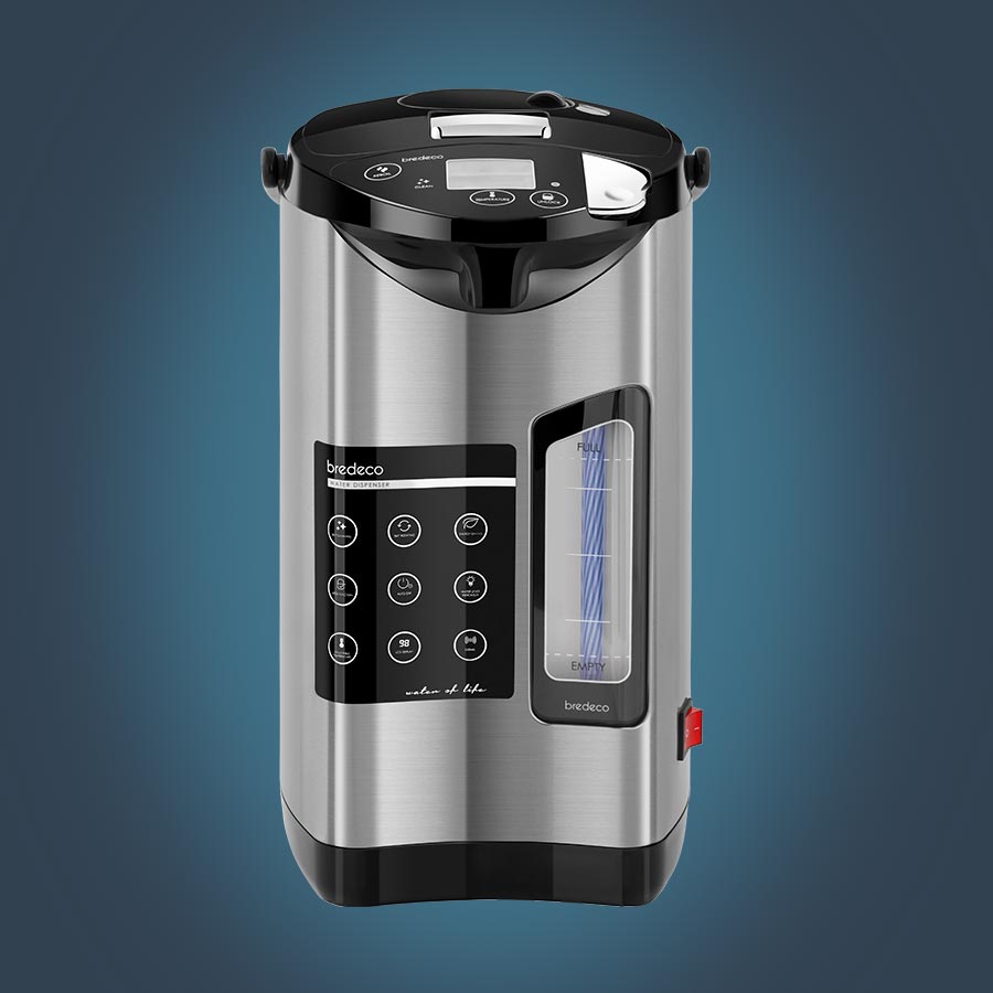 bredeco Dispenser Acqua Calda Distributore Acqua Calda BCWD-5L 5 L, 4 filtri, 2.200 W, Acciaio Inox, PP, LED 