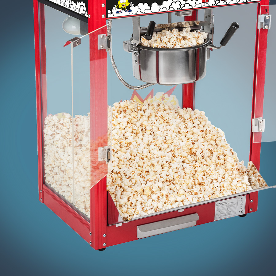 Popcornmaschine mit Wagen Popcornmaker Popcornautomat 1495 W Popcorn 5kg/h rot 