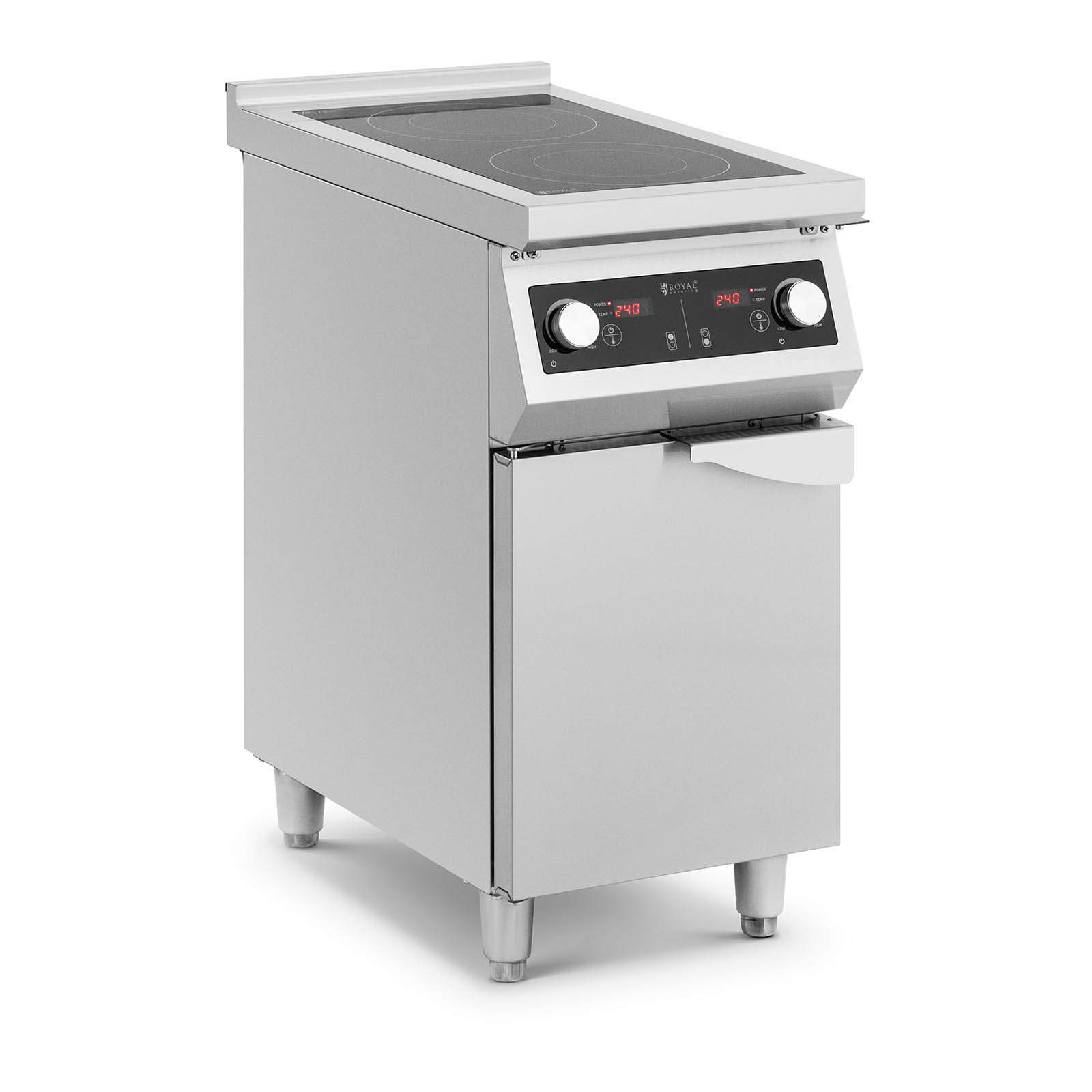 Induktionsherd - 8500 W - 2 Kochflächen - 60 - 240 °C - Stauraum - Royal Catering RCIN-700-04